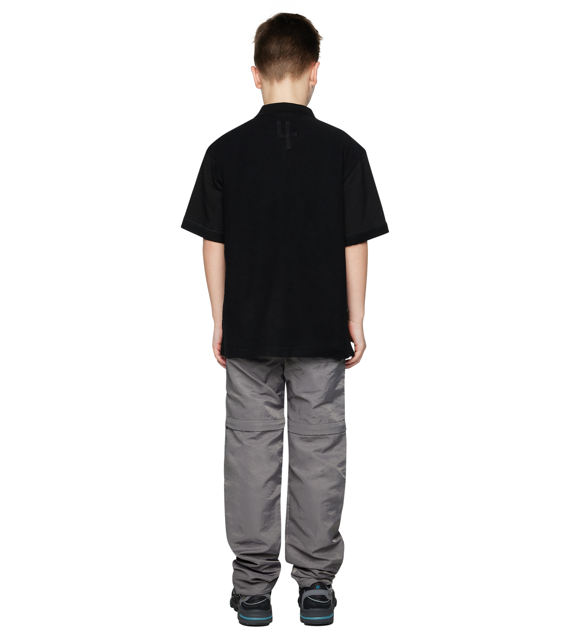 Circles SS Zipped Polo Black