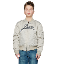 Script Bomber Jacket Sand