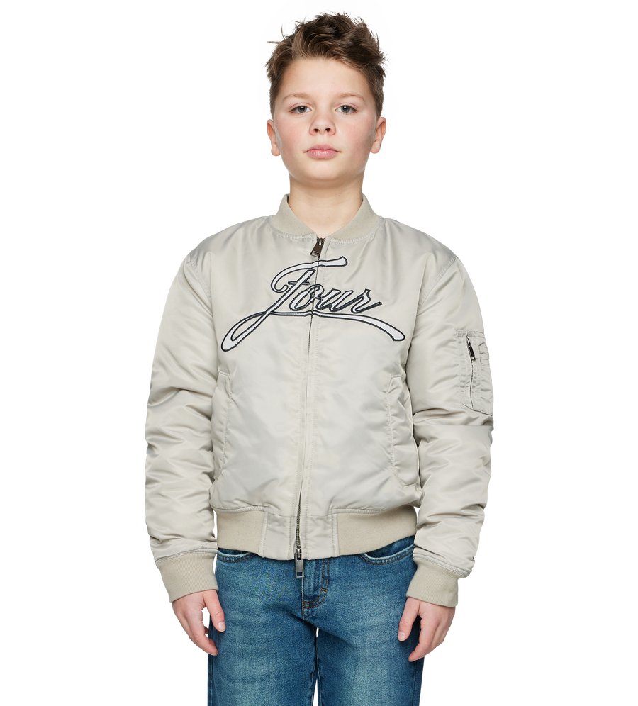Script Bomber Jacket Sand
