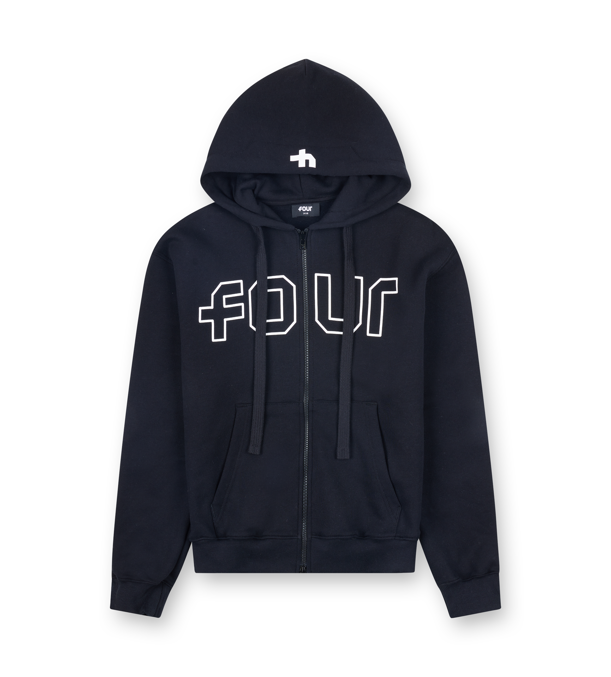 Outline Zip Up Hoodie Zwart