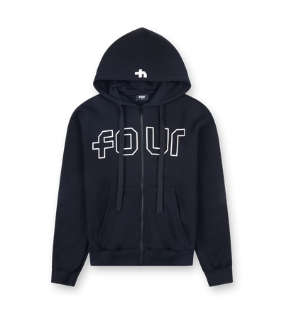 Outline Zip Up Hoodie Zwart