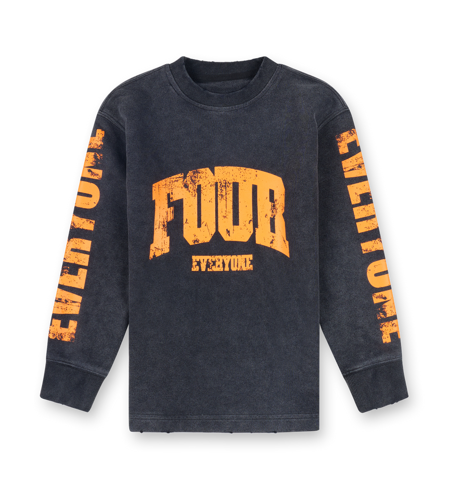 Four Everyone Longsleeve Washed Black/ Orange