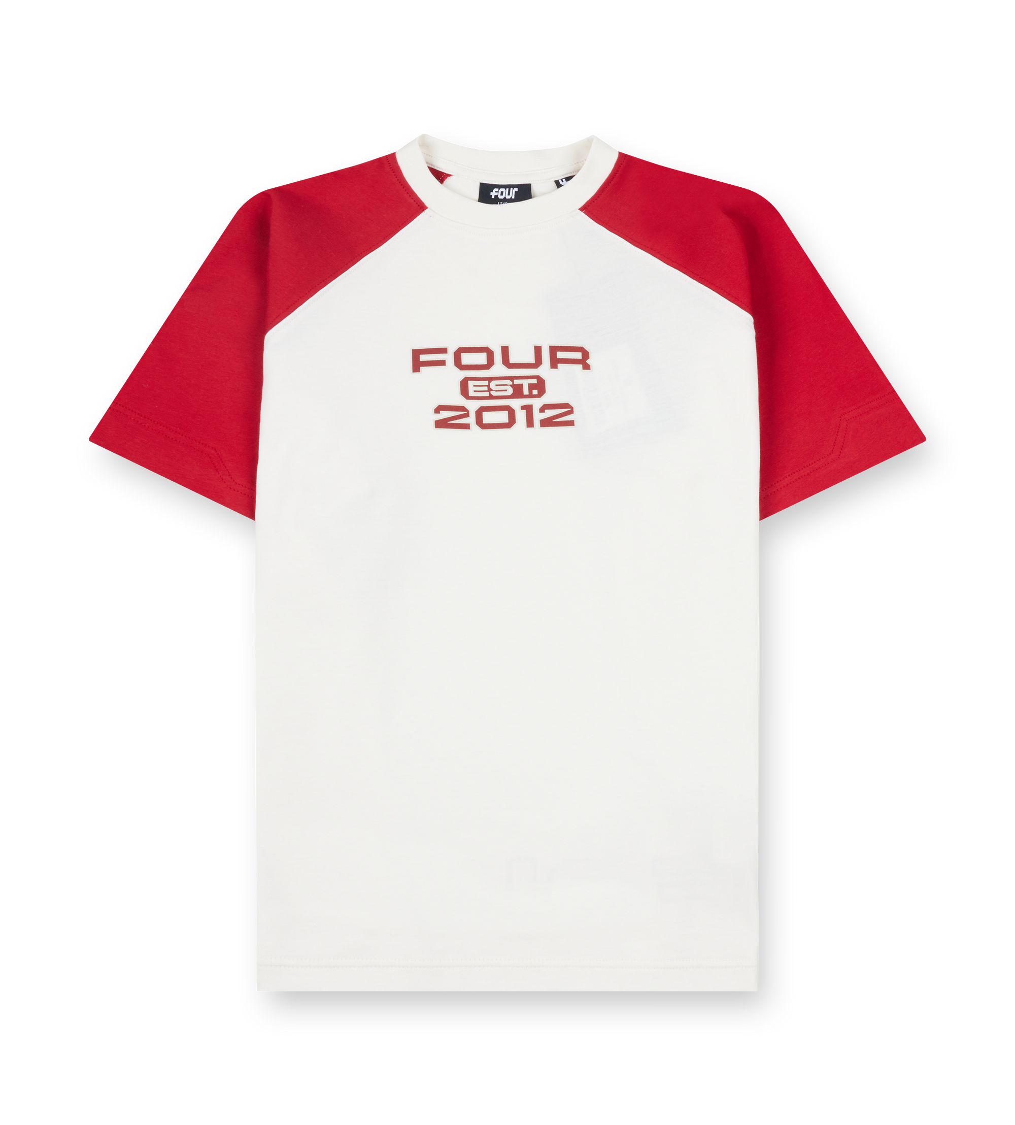 Bold Raglan T-shirt Cannoli Crème/ Savy Red