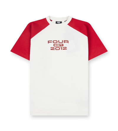 Bold Raglan T-shirt Cannoli Crème/ Savy Red