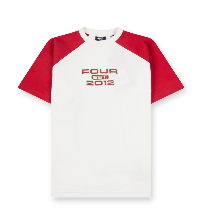 Bold Raglan T-shirt Cannoli Crème/ Savy Red