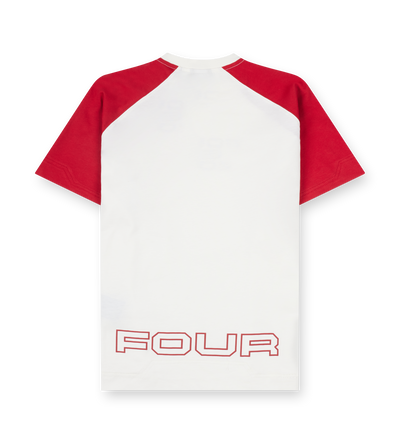 Bold Raglan T-shirt Cannoli Crème/ Savy Red