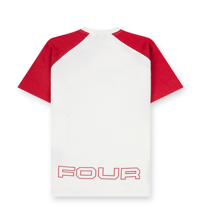 Bold Raglan T-shirt Cannoli Crème/ Savy Red