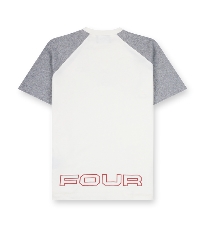 Bold Raglan T-shirt Cannoli Crème/Grijs Melange