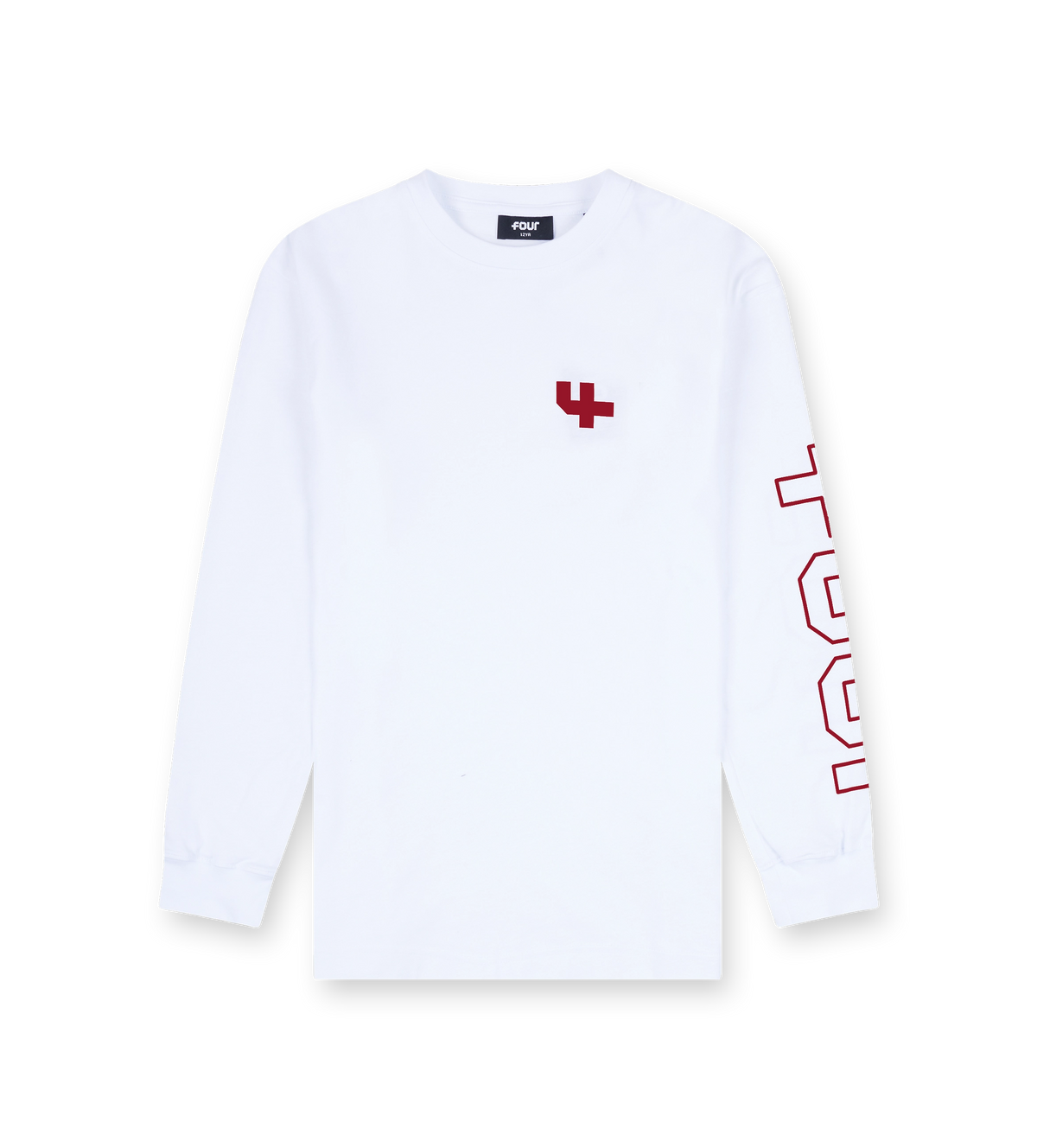 Outline Longsleeve Cuffed wit/savvy rood