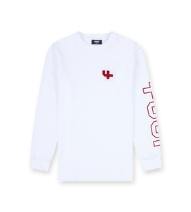 Outline Longsleeve Cuffed wit/savvy rood