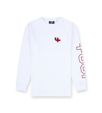 Outline Longsleeve Cuffed wit/savvy rood
