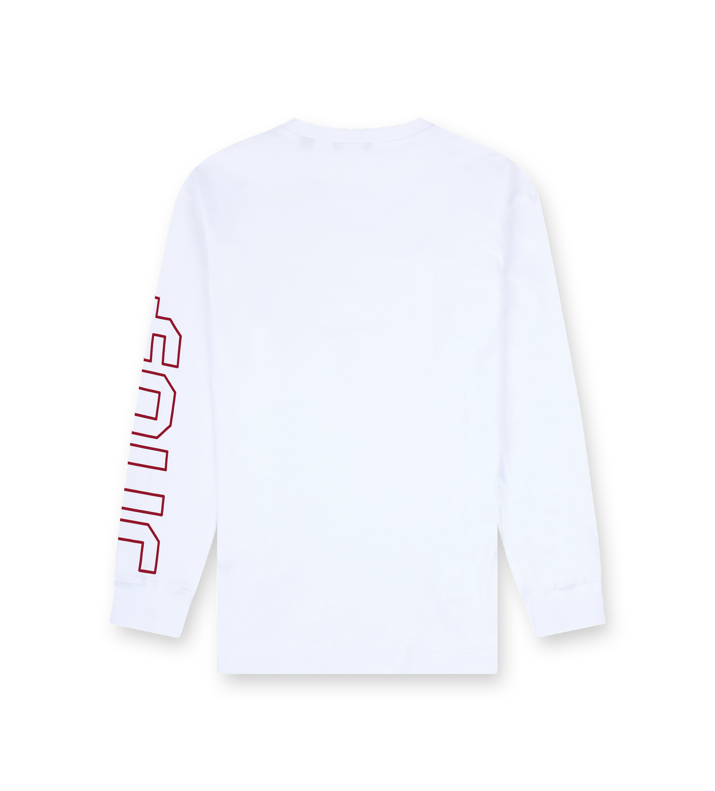 Outline Longsleeve Geboeid wit/savvy rood