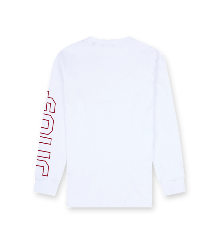 Outline Longsleeve Cuffed White/ Savvy Red