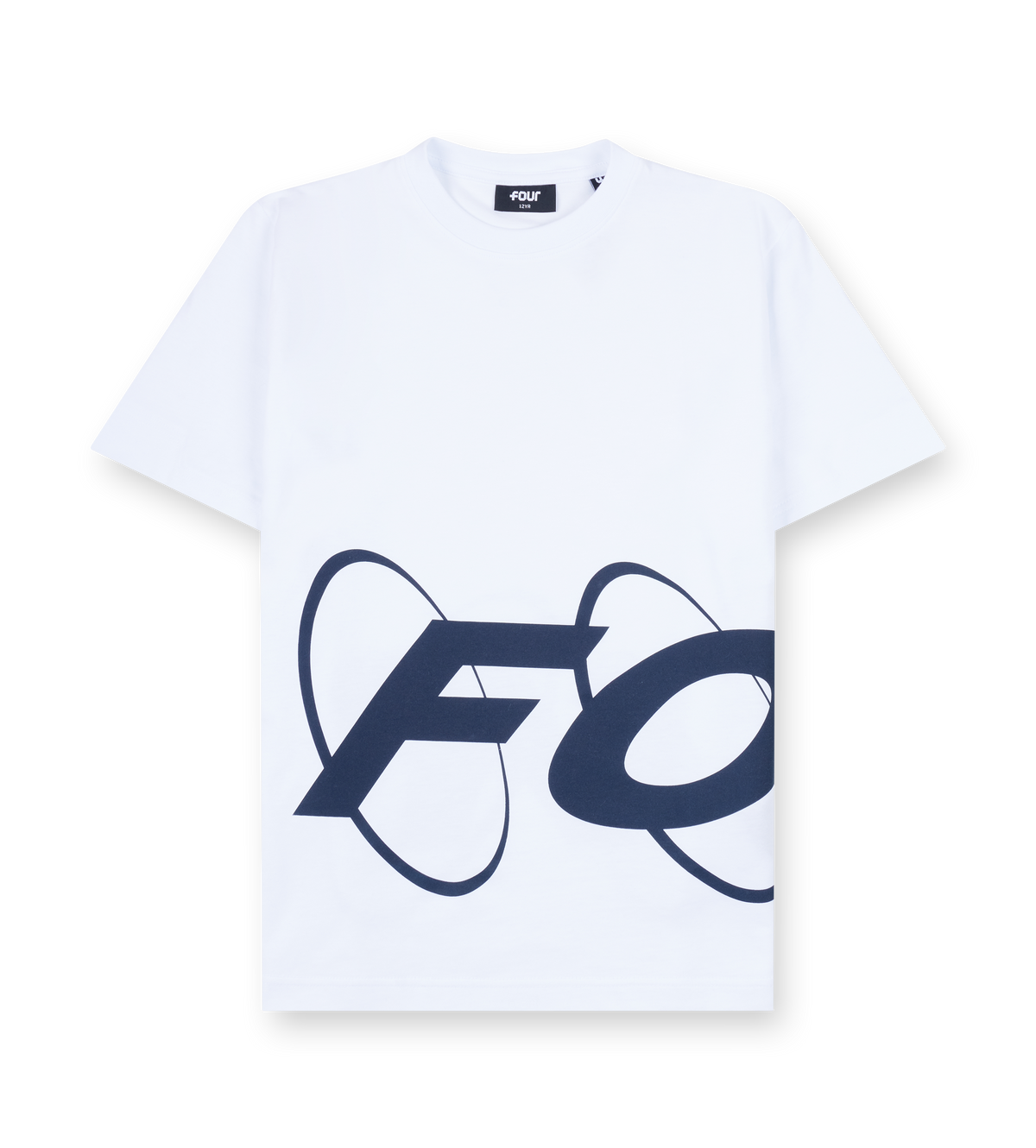 Big Circles T-shirt Wit/Marineblauw