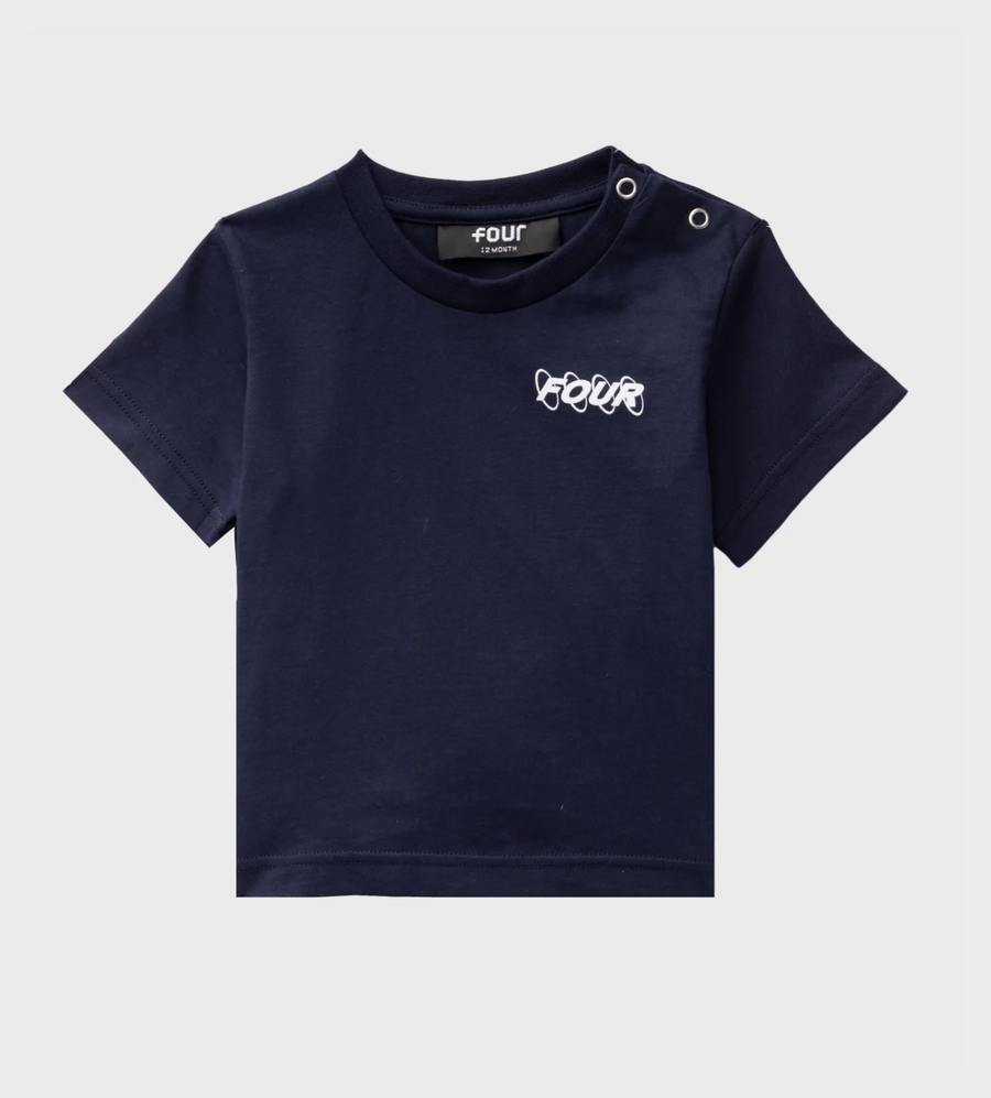 FOUR Baby Circles Logo T-shirt in Marine Blue