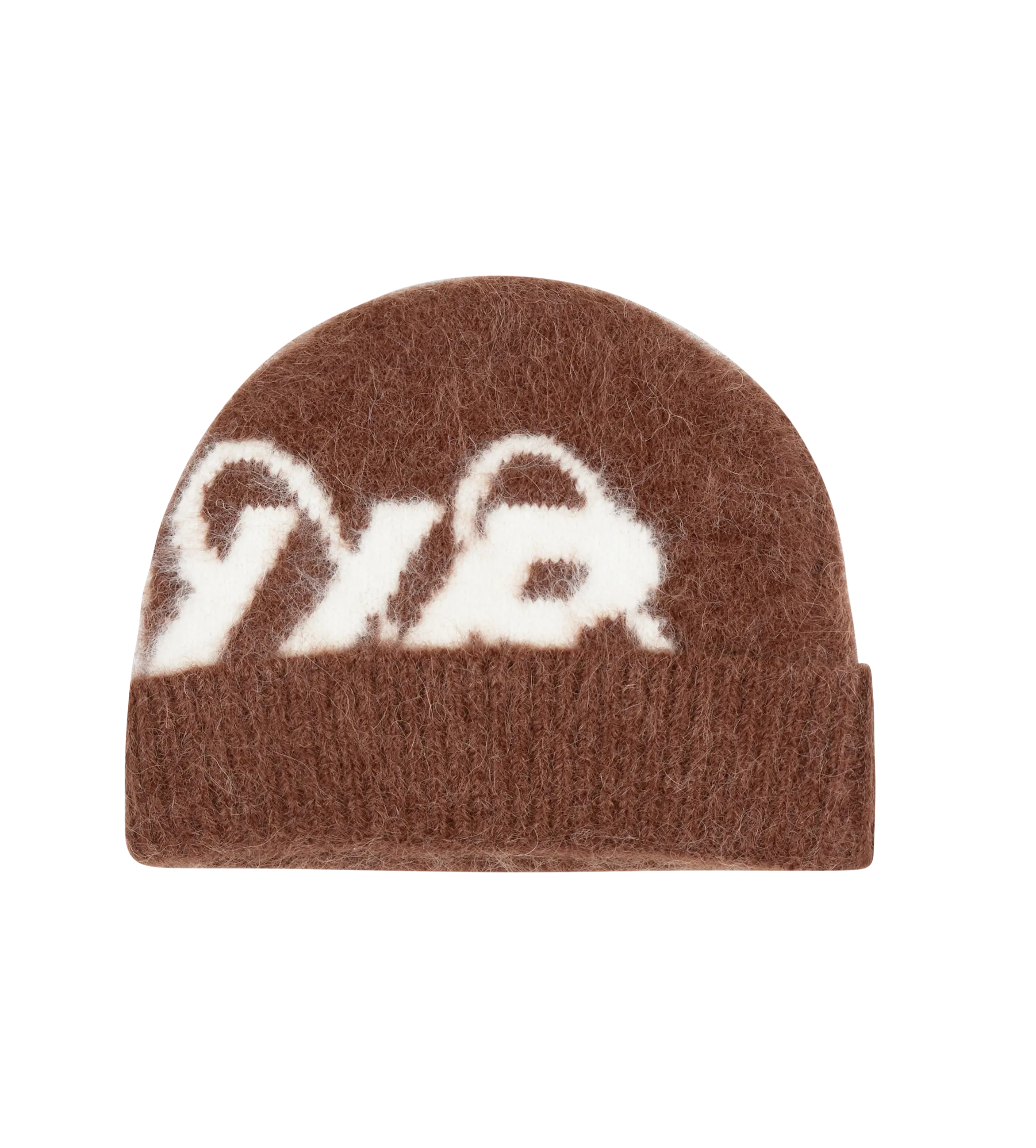 Big Circles Fluffy Beanie Brown