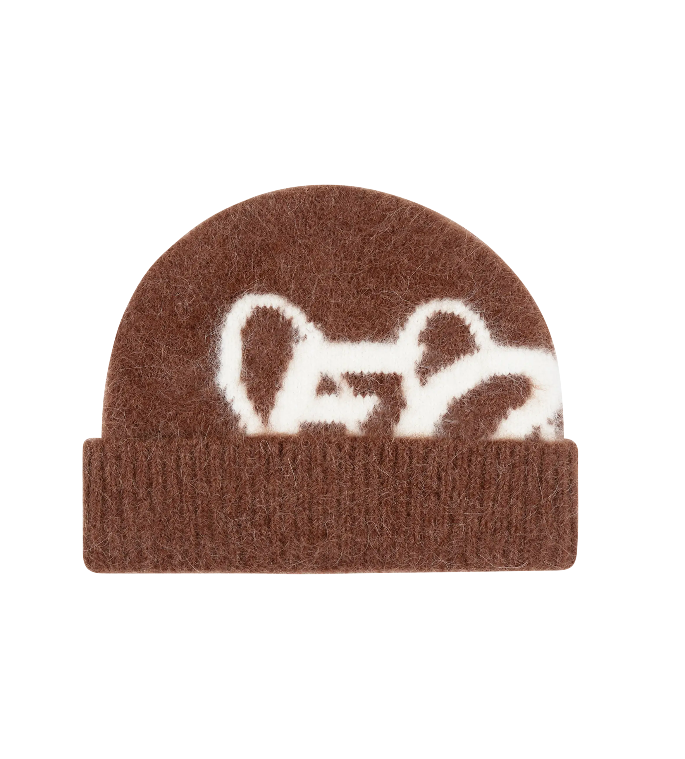 Big Circles Fluffy Beanie Brown