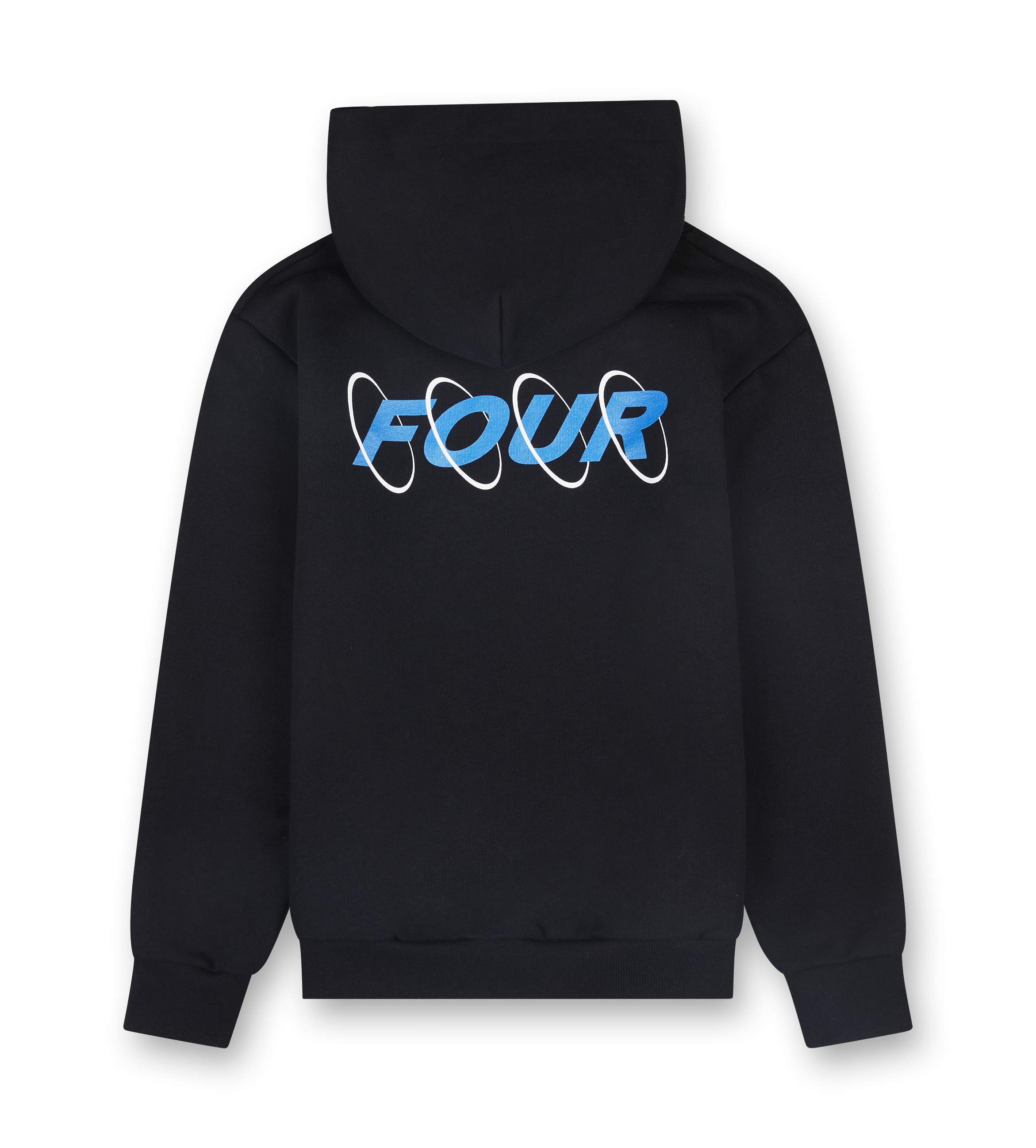 FOUR Circles Hoodie in Black & Princess Blue