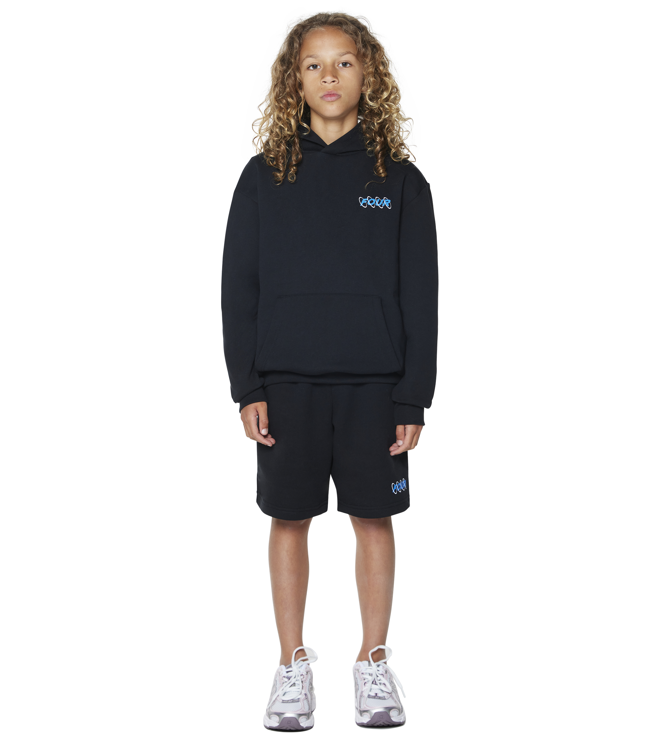 FOUR Circles Hoodie in Black & Princess Blue