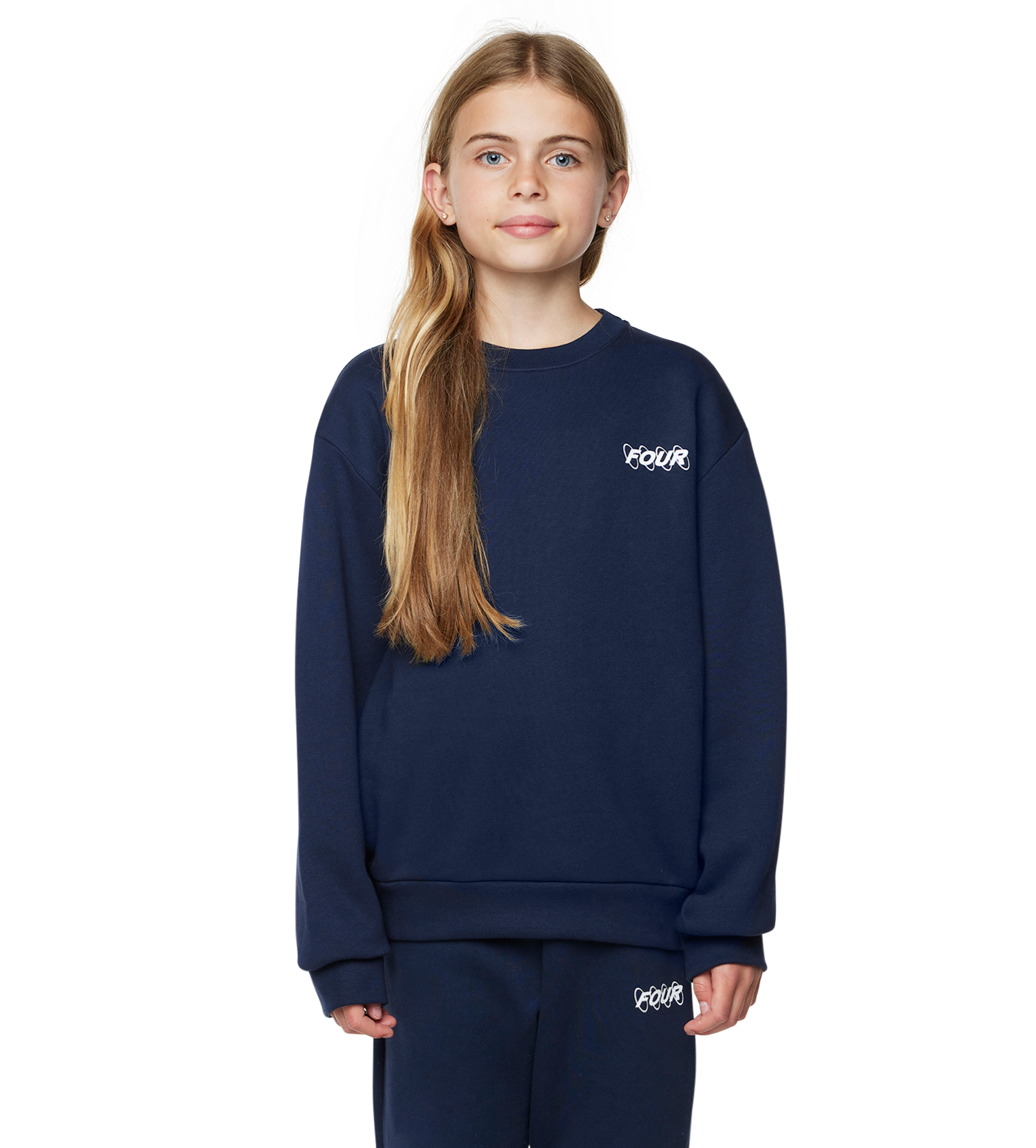 FOUR Circles Logo Crewneck in Marine Blue