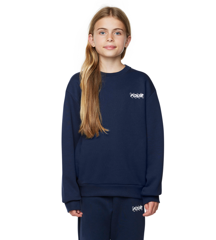 FOUR Circles Logo Crewneck in Marine Blue