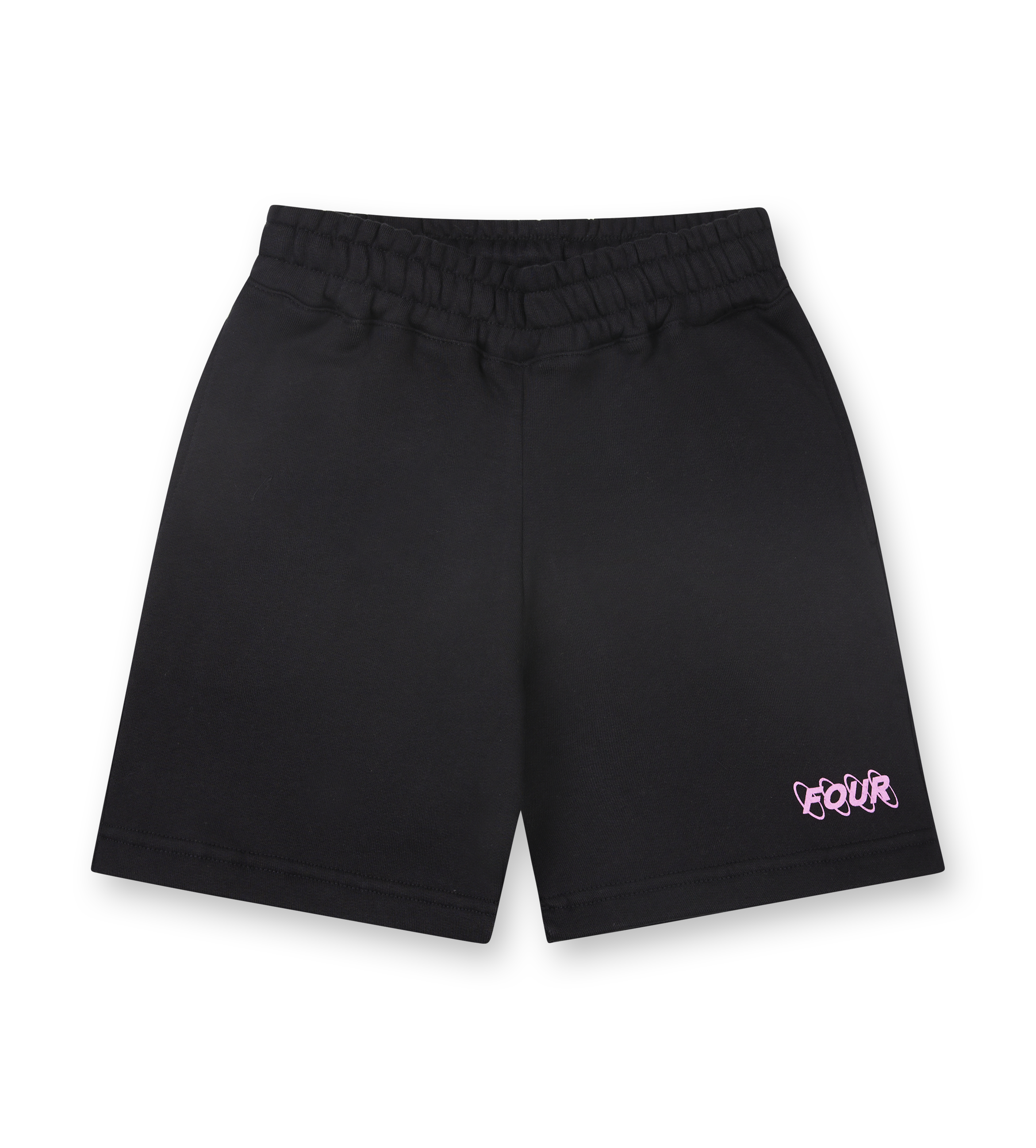 FOUR Circles Logo Shorts in Black/ Pink