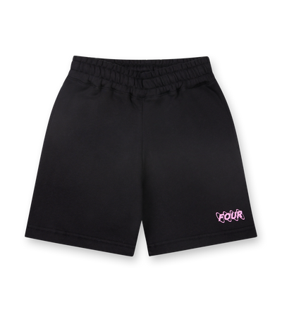FOUR Circles Logo Shorts in Black/ Pink