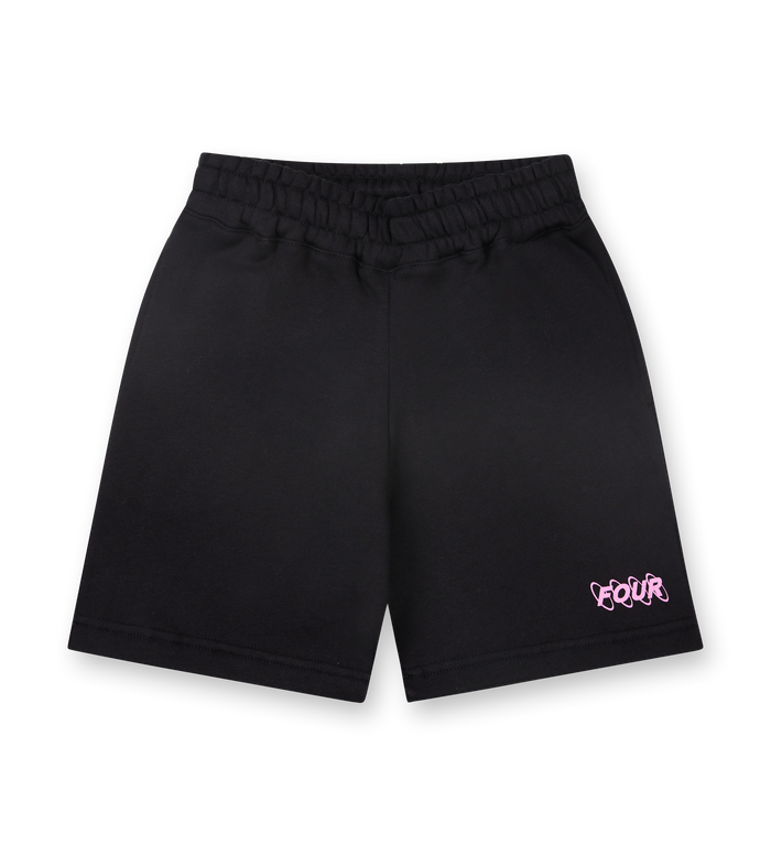 FOUR Circles Logo Shorts in Black/ Pink