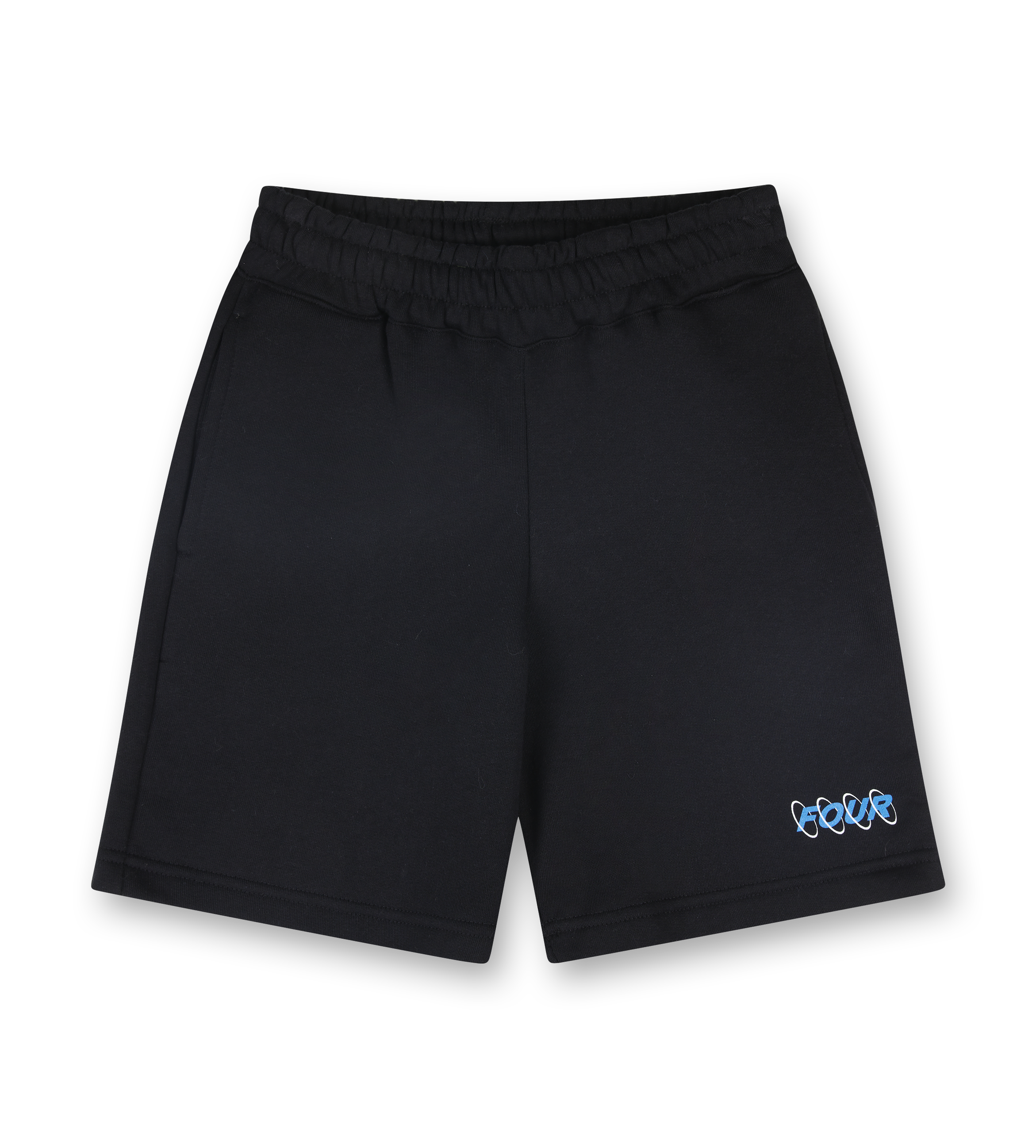 FOUR Circles Logo Swim Shorts in Black/ Princess Blue