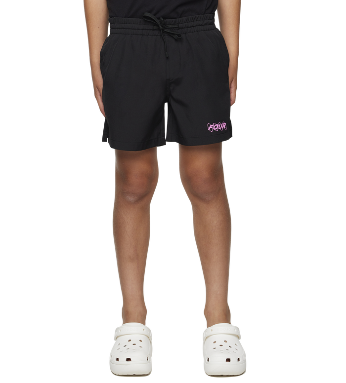 FOUR Circles Logo Swim Shorts in Black/ Pink