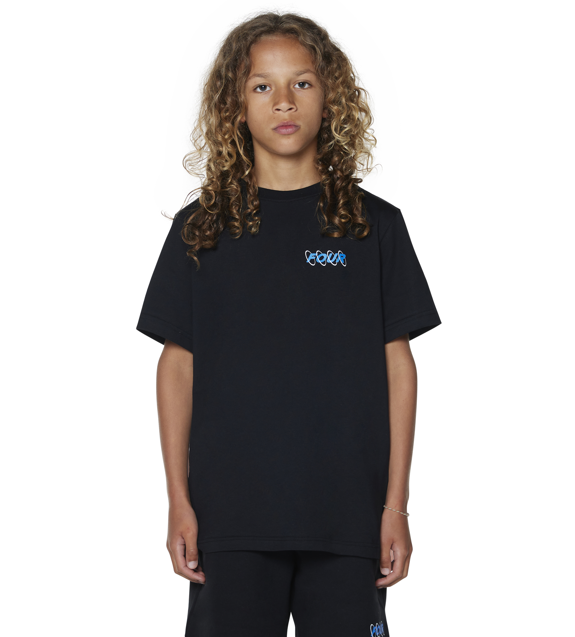 FOUR Circles T-shirt in Black/ Princess Blue