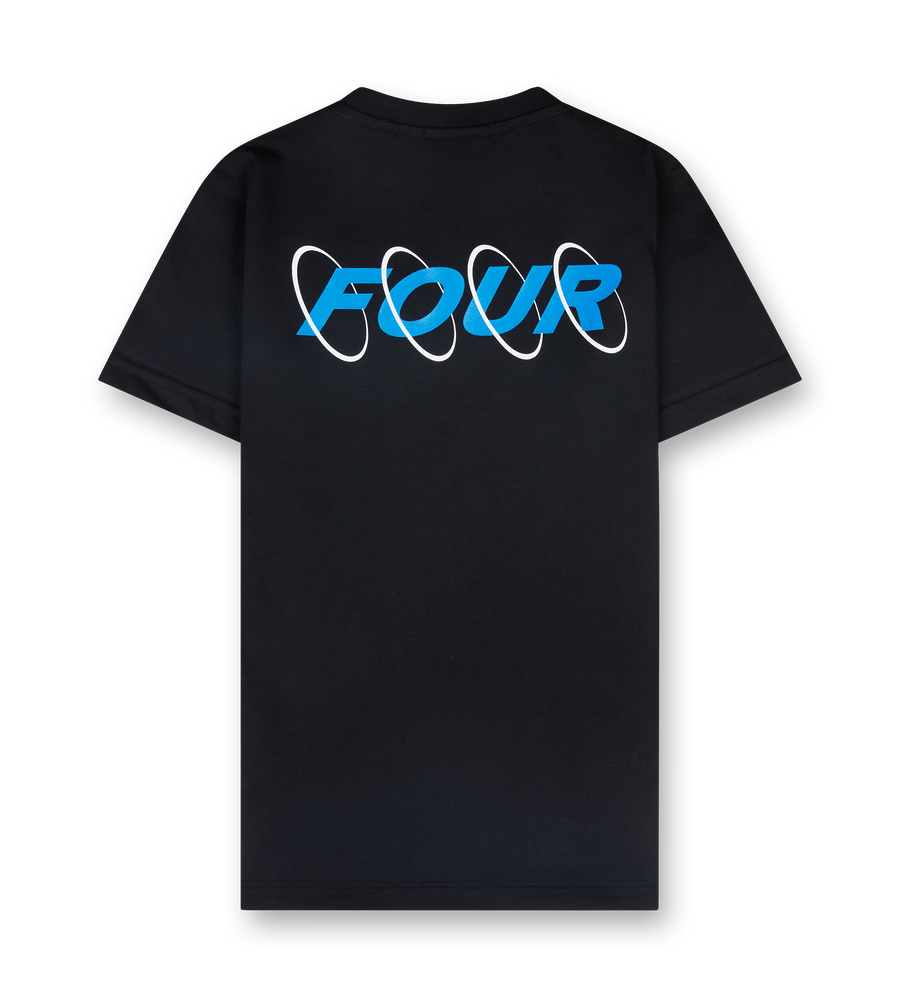 FOUR Circles T-shirt in Black/ Princess Blue