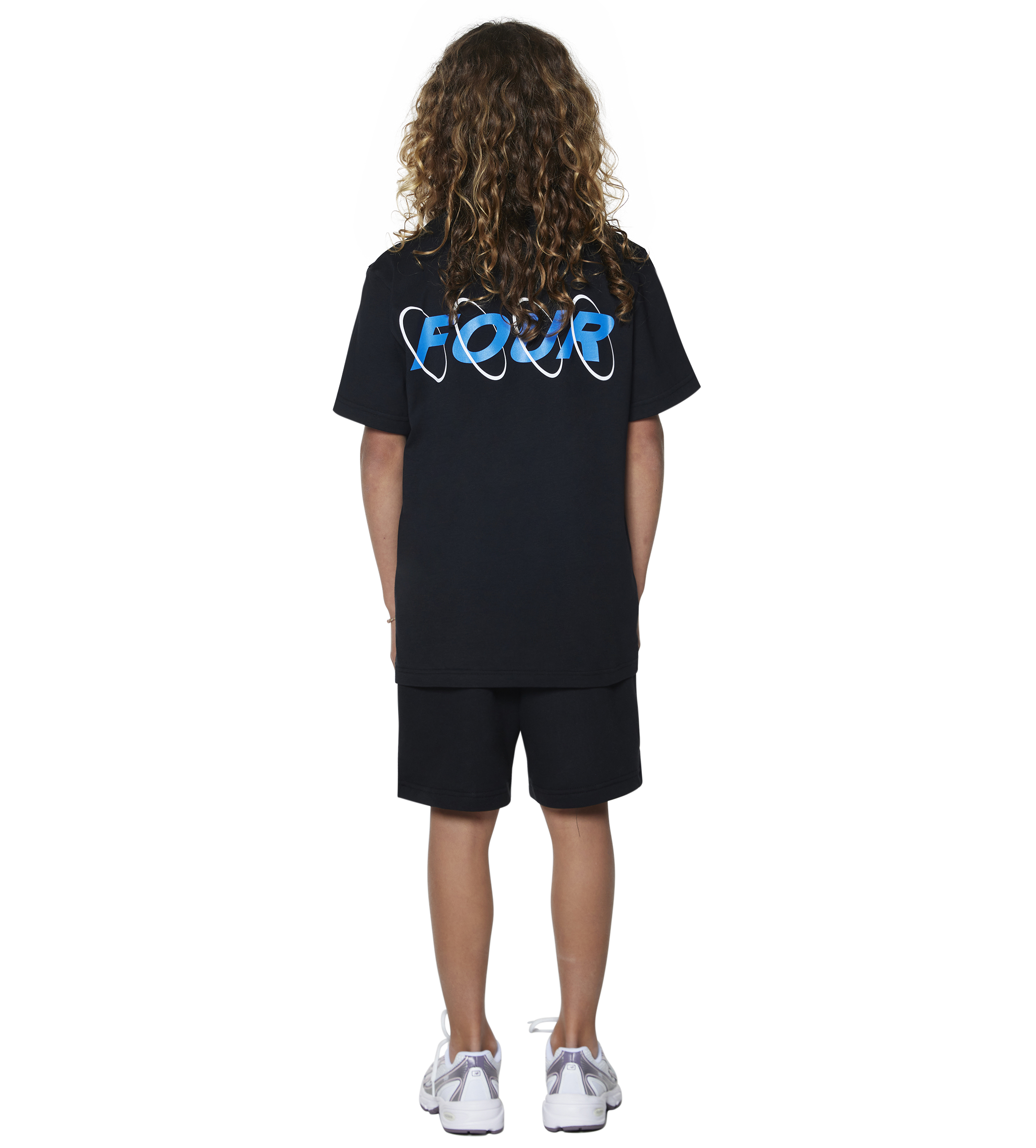 FOUR Circles T-shirt in Black/ Princess Blue