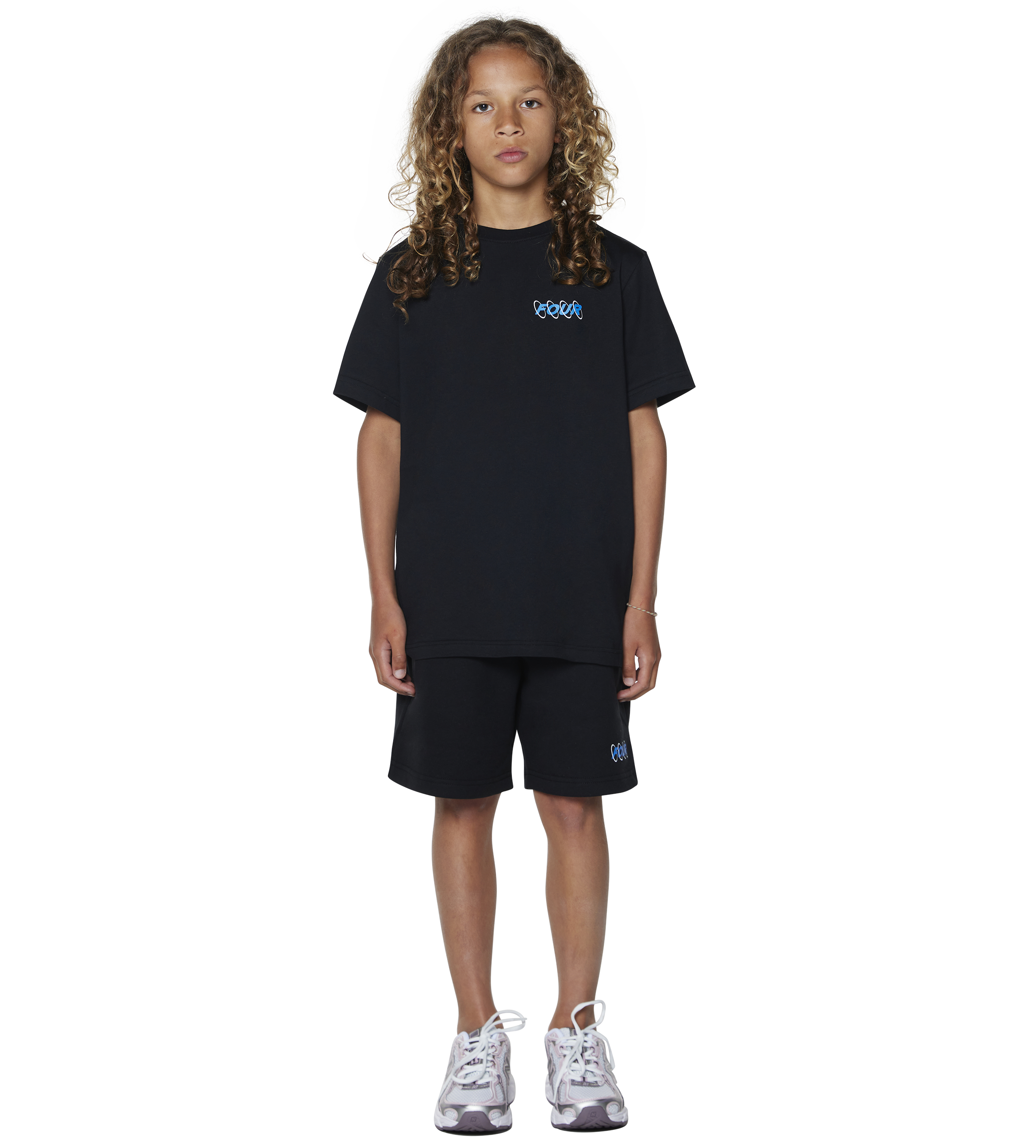 FOUR Circles T-shirt in Black/ Princess Blue