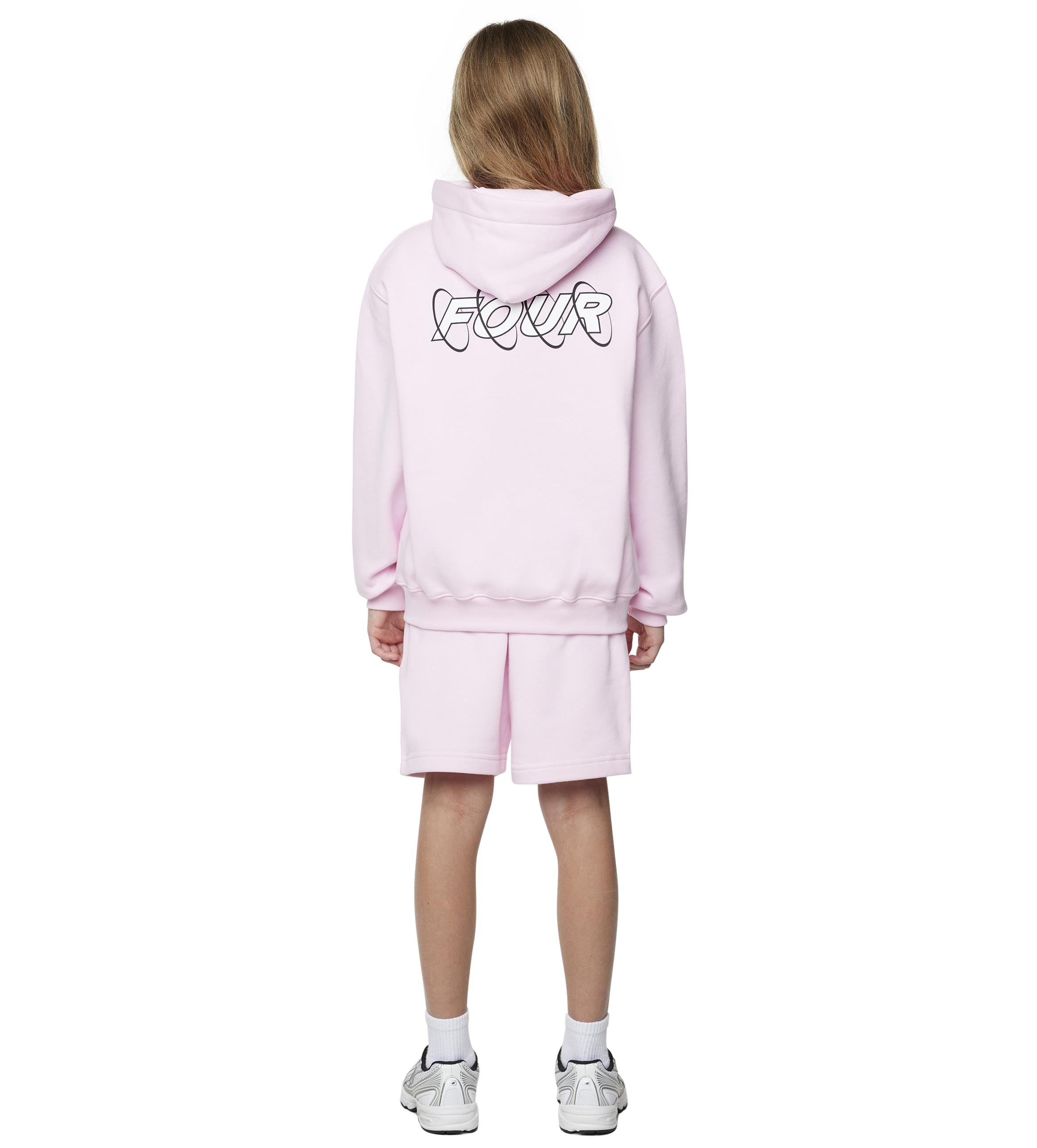 FOUR Circles Zip Up Hoodie in Soft Pink; White