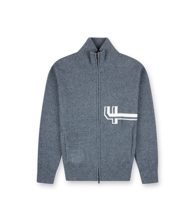 Knitted Zip Up Dark Grey