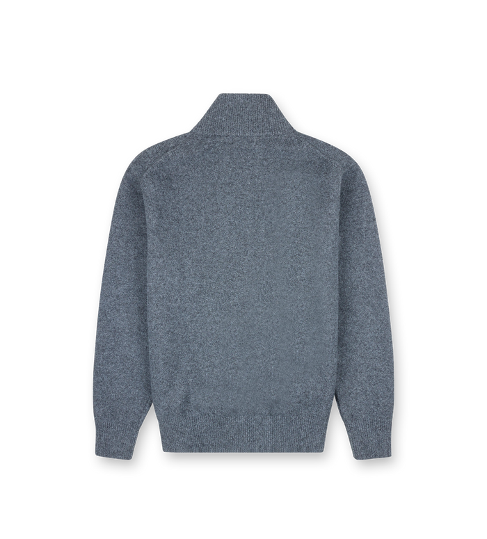 Gebreide Zip-Up Donkergrijs