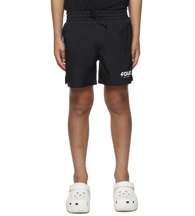 FOUR Logo Swim Shorts in Black White
