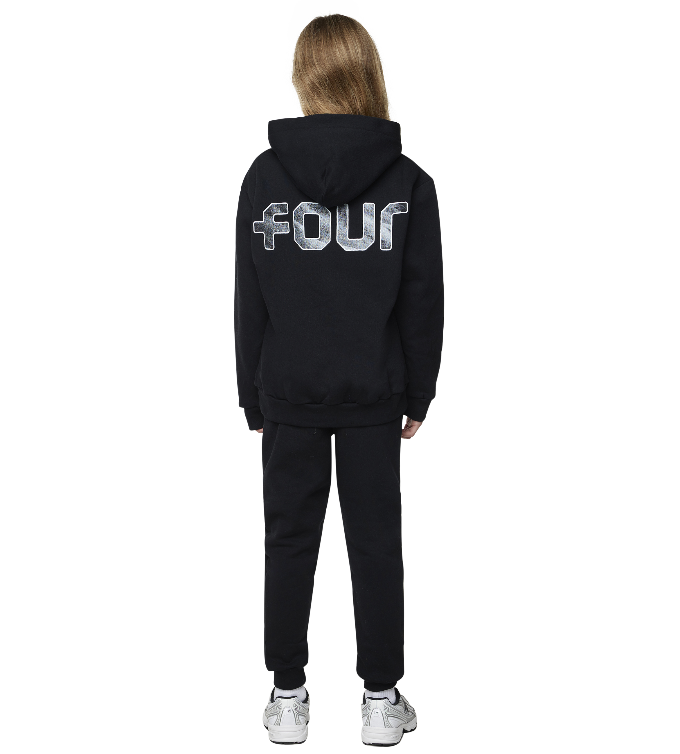 FOUR Outline Logo Hoodie in Black