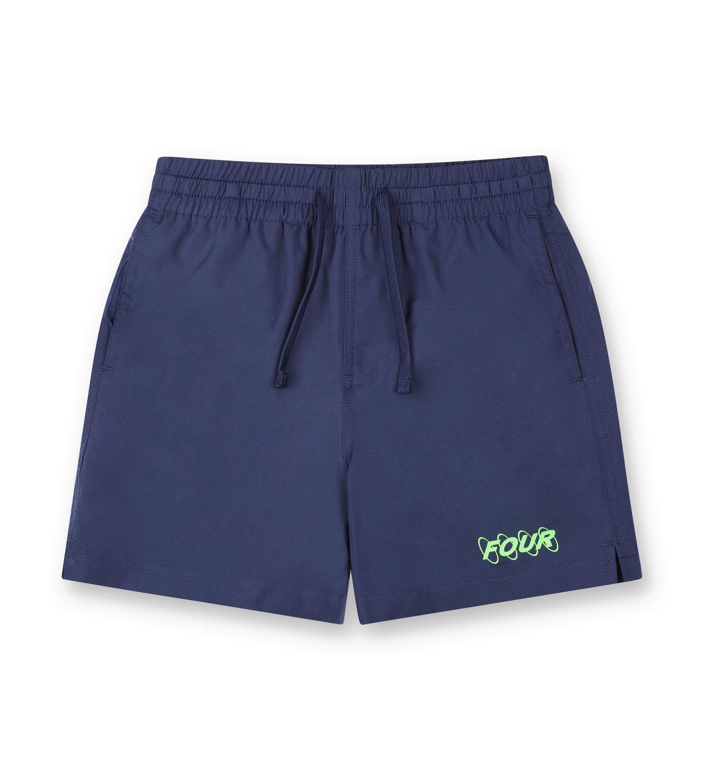 FOUR Swim Shorts in Marine Blue/ Neon Green