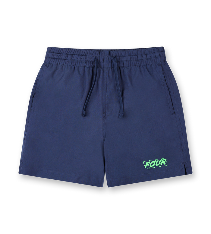 FOUR Swim Shorts in Marine Blue/ Neon Green