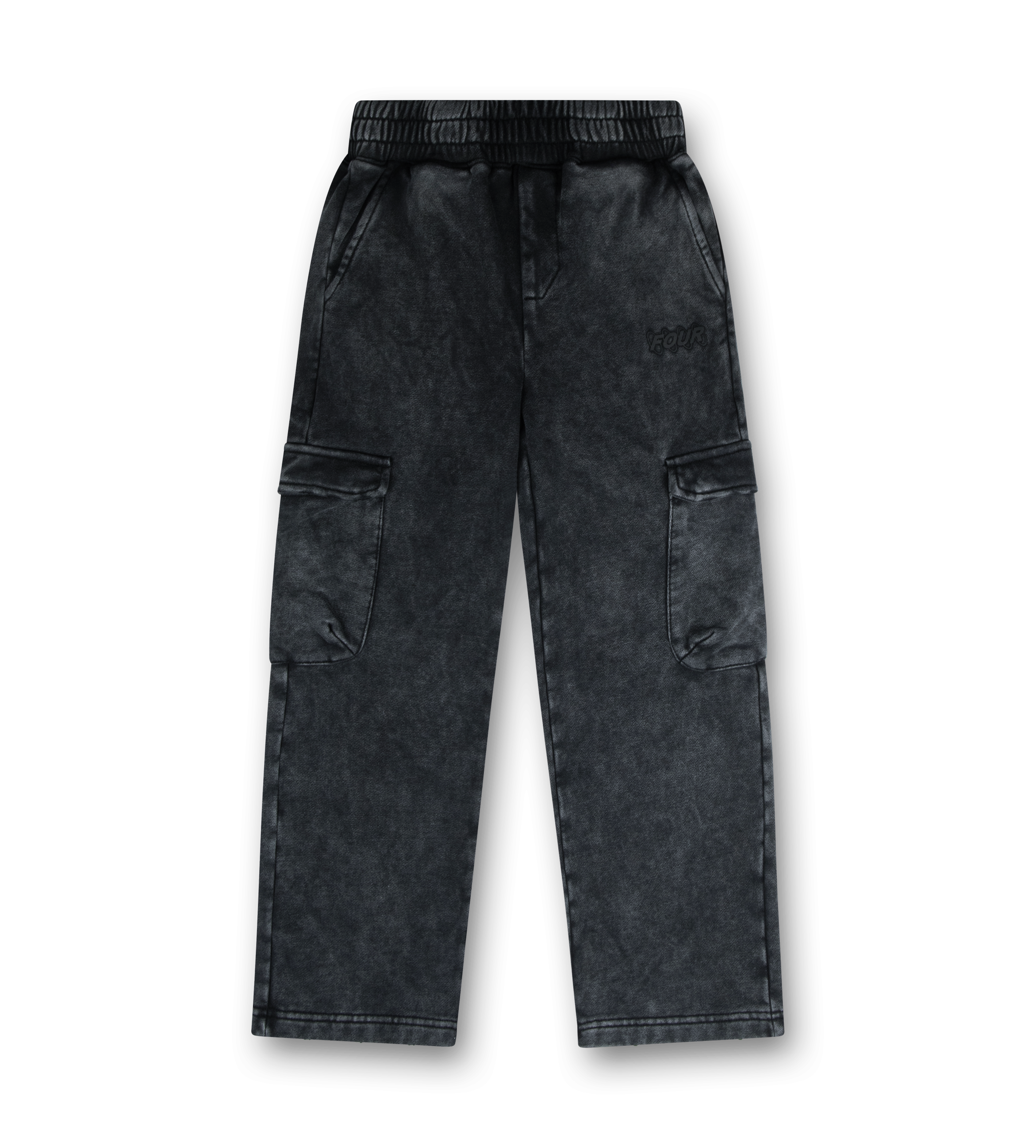 Circles Cargo Sweatpants Washed Black