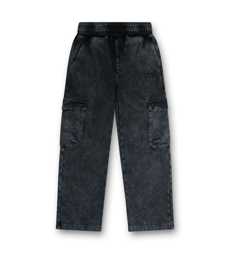 Circles Cargo Sweatpants Washed Black
