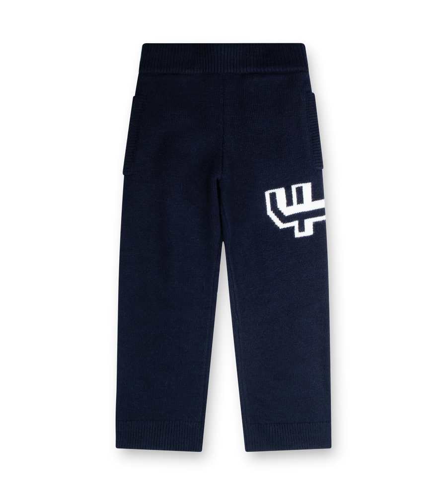 Knitted Pants Marine Blue/ White