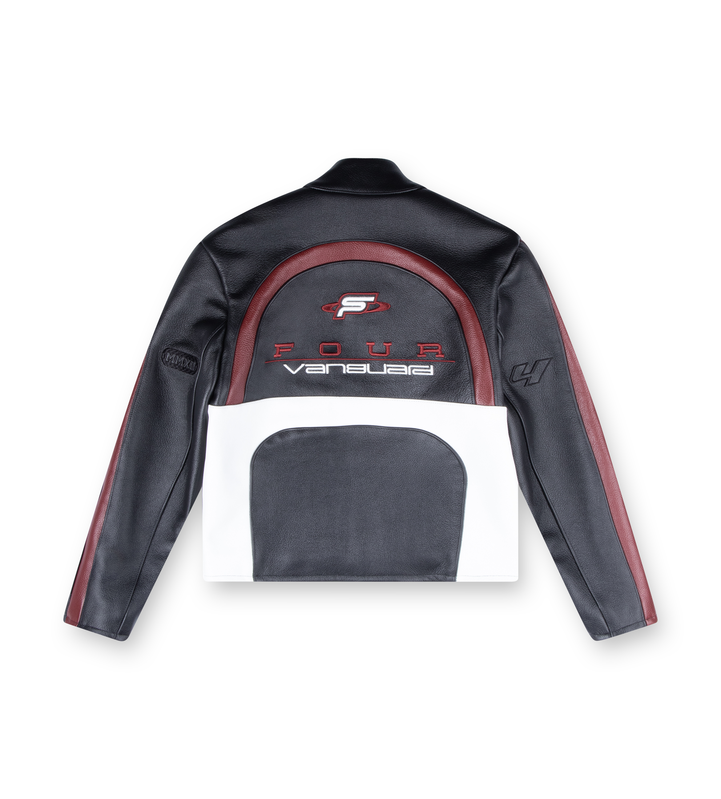 Leather Motor Jacket Black/ Red