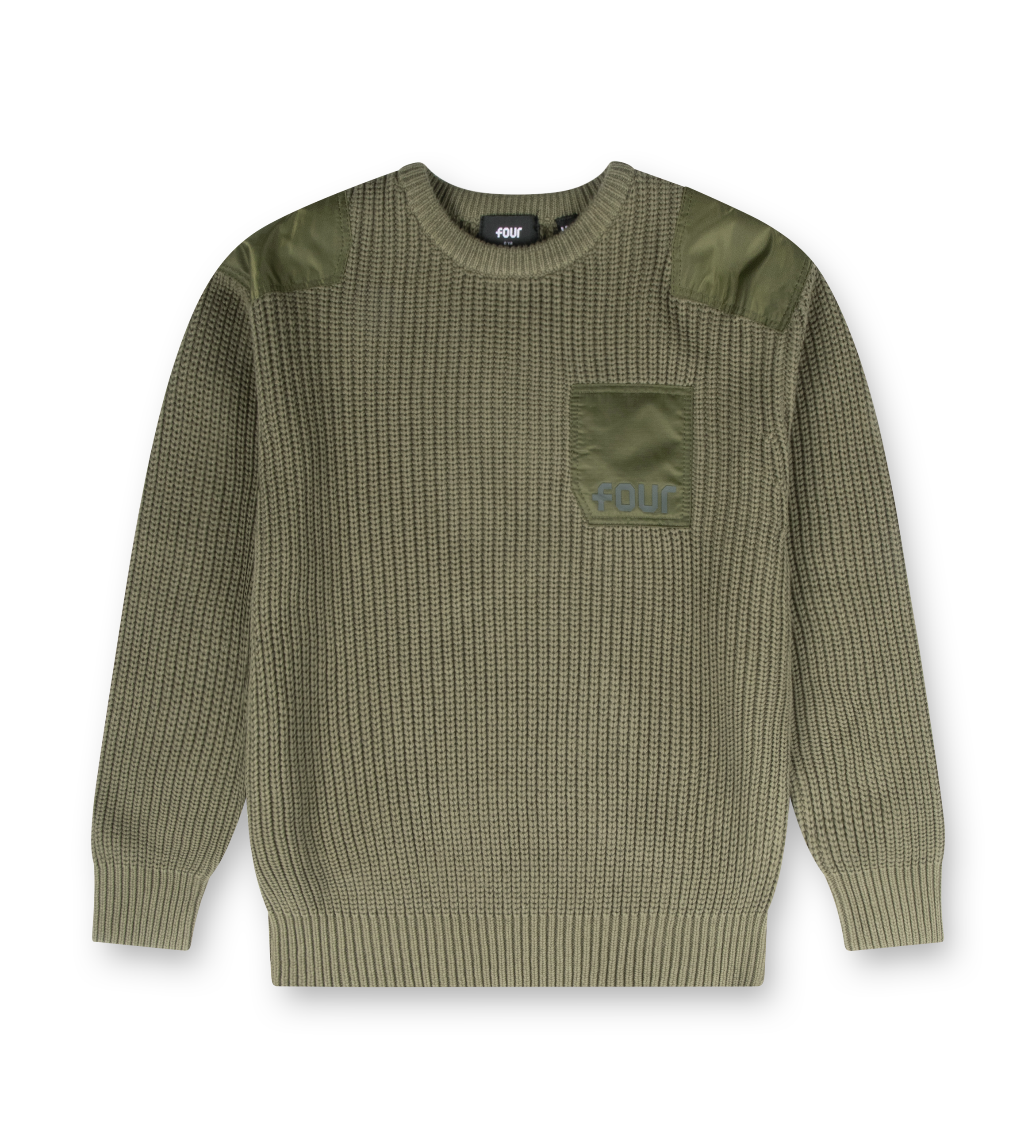 Logo Knitted Crewneck Nylon Moss Green