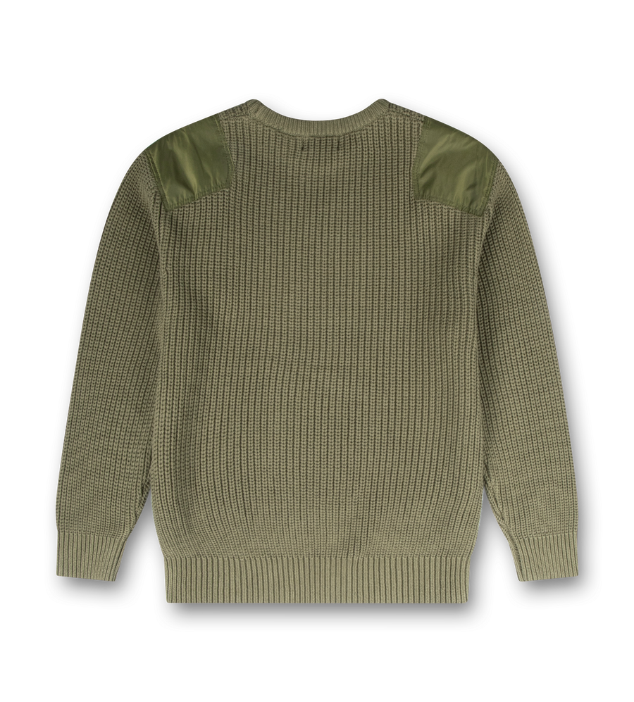 Logo Knitted Crewneck Nylon Moss Green