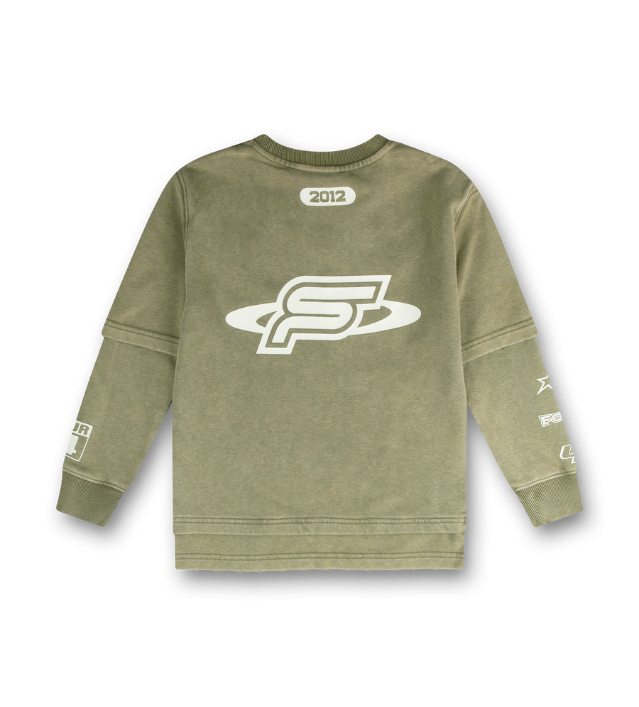 Race Comp Longsleeve Washed Moss Green/ Cannoli