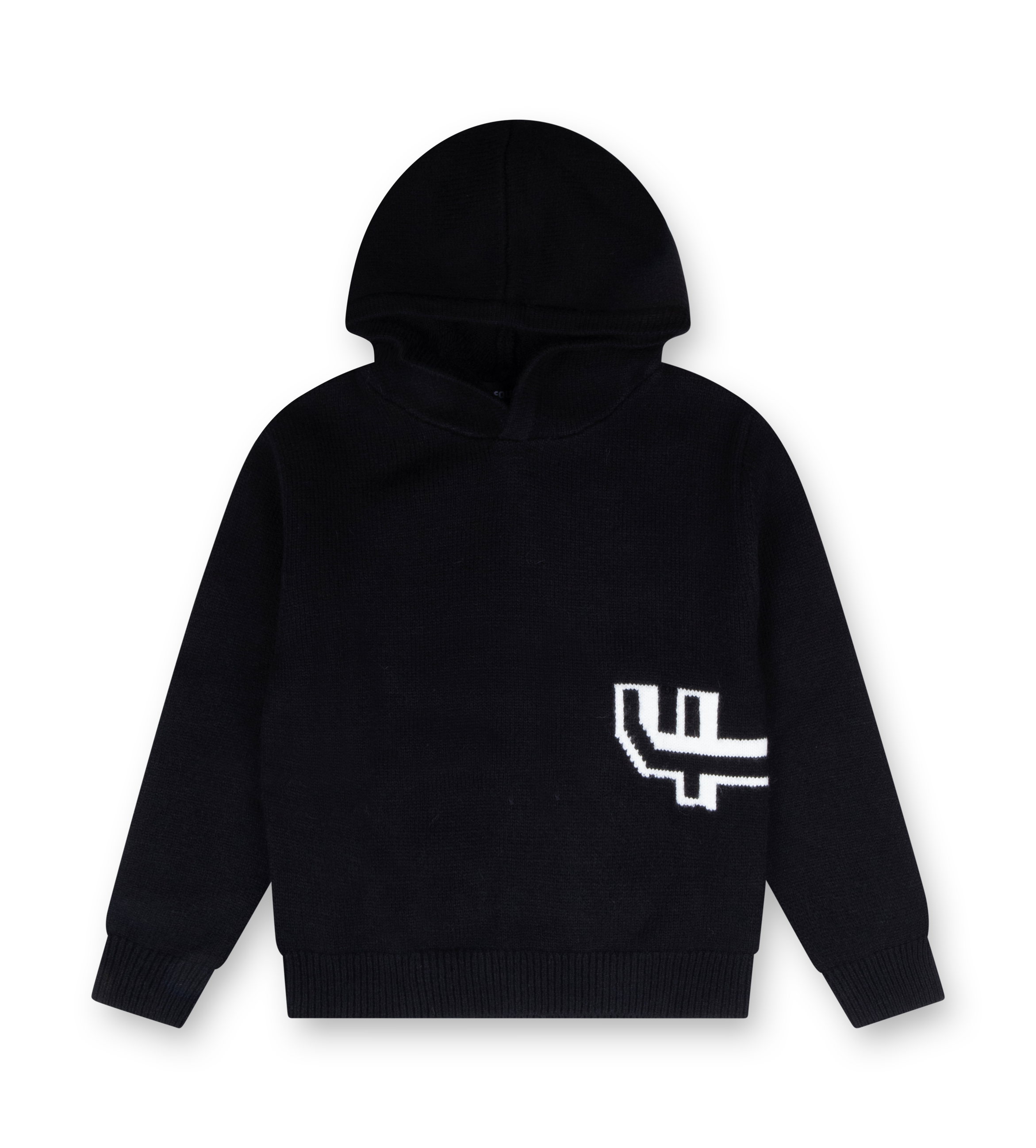 Knitted Hoodie Black/ White