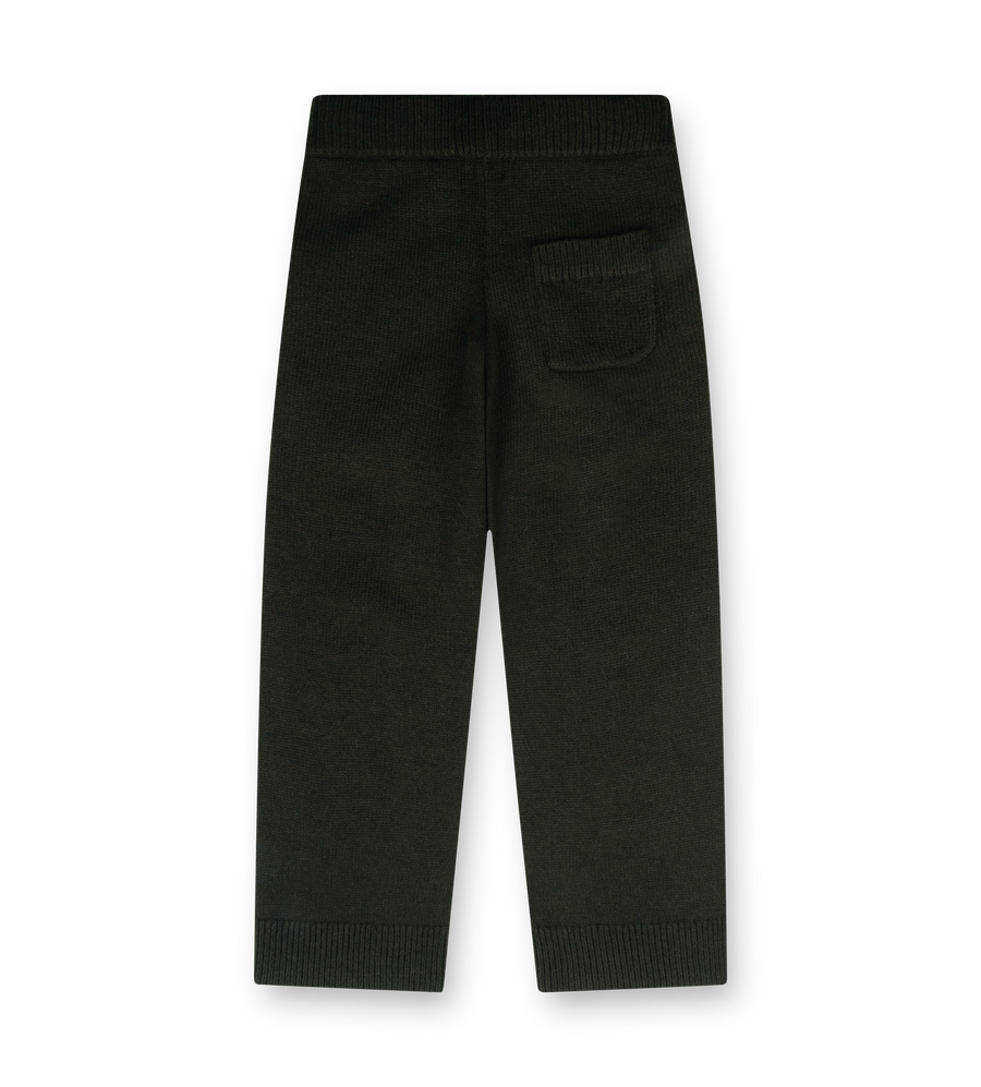 Knitted Pants Dark Green/ Black